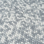 Grey Pearl Penny Recycled Glass Mosaic Tile | Tile Club