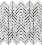 White Leaf Recycled Glass Mosaic Tile