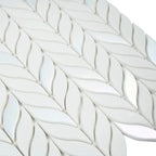 White Leaf Recycled Glass Mosaic Tile | Tile Club