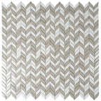 White And Beige Mix Leaf Recycled Glass Mosaic Tile | Tile Club