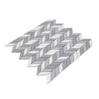 White And Grey Mixed Leaf Recycled Glass Mosaic Tile | Tile Club