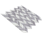 White And Grey Mixed Leaf Recycled Glass Mosaic Tile | Tile Club