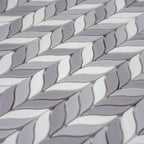 White And Grey Mixed Leaf Recycled Glass Mosaic Tile | Tile Club