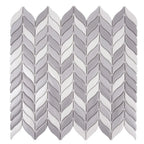 White And Grey Mixed Leaf Recycled Glass Mosaic Tile | Tile Club