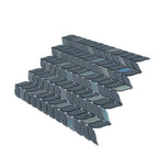 Blue Leaf Recycled Glass Mosaic Tile | Tile Club