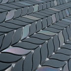 Blue Leaf Recycled Glass Mosaic Tile | Tile Club