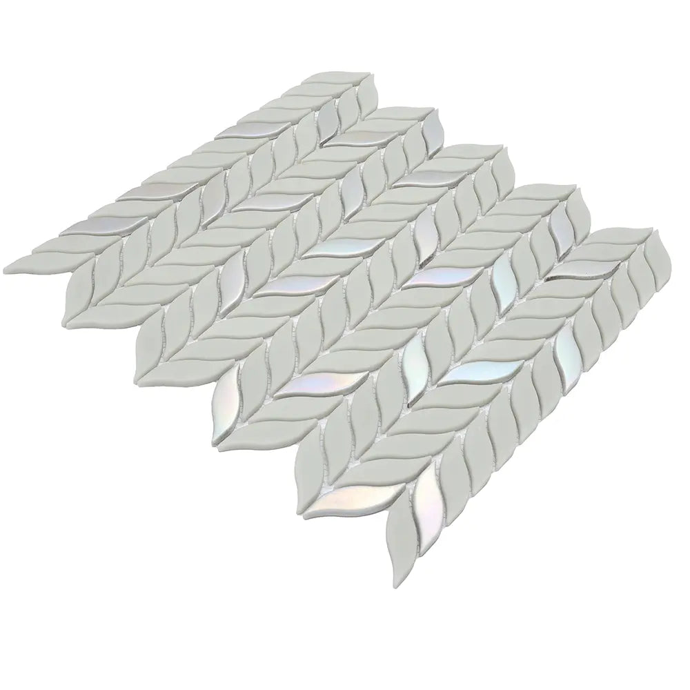 Green Leaf Recycled Glass Mosaic Tile | Tile Club
