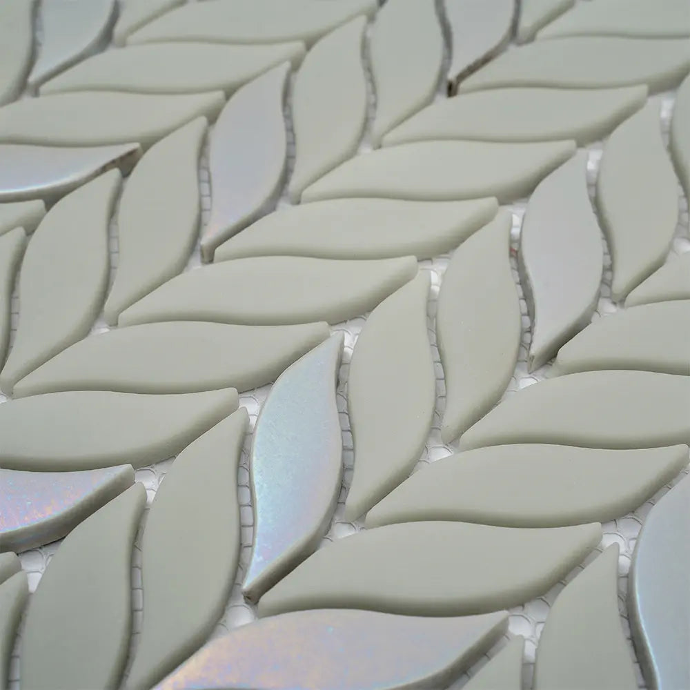 Green Leaf Recycled Glass Mosaic Tile | Tile Club