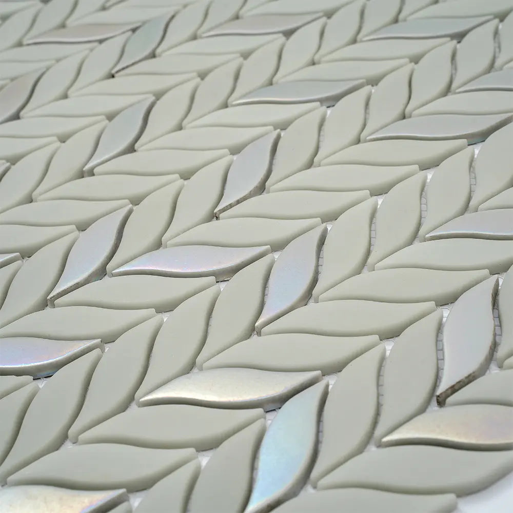 Green Leaf Recycled Glass Mosaic Tile | Tile Club