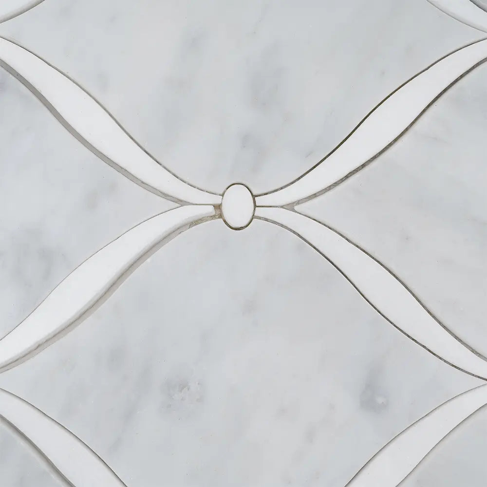 Carrara Chic With Thassos Dots Marble Mosaic Tile | Tile Club