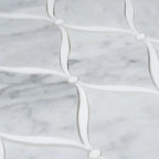 Carrara Chic With Thassos Dots Marble Mosaic Tile | Tile Club