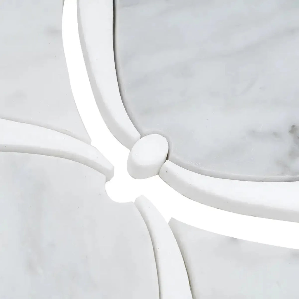 Carrara Chic With Thassos Dots Marble Mosaic Tile | Tile Club