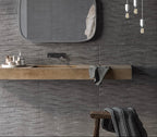 Gray porcelain tile modern bathroom