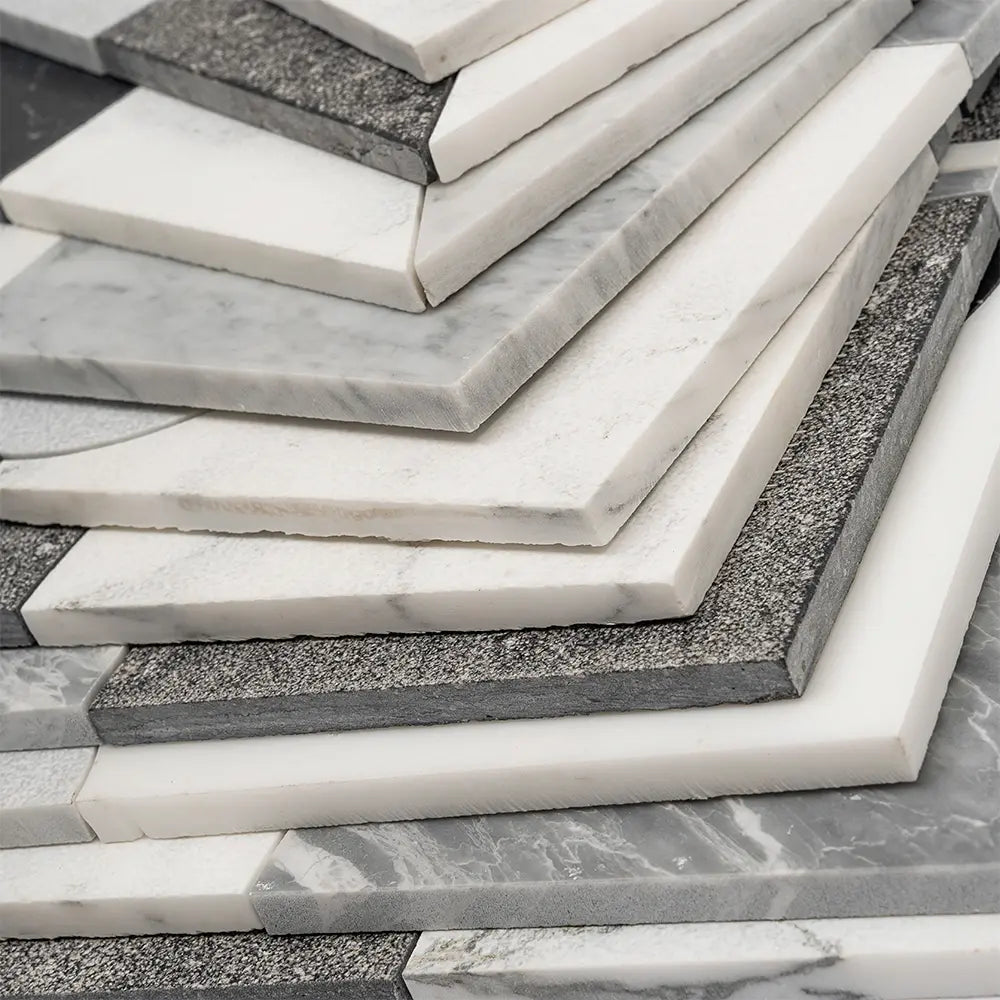 Pictoria Mod Bold Waterjet Mosaic Tile | Tile Club
