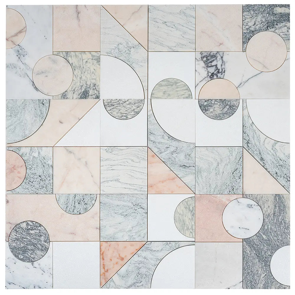 Pictoria Mod Rose Waterjet Mosaic Tile | Tile Club