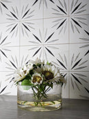 White Sparkle Waterjet Marble Mosaic Tile