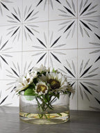 White Sparkle Waterjet Marble Mosaic Tile