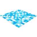Water Droplets Blue & White Mixed Glass Tile | Tile Club