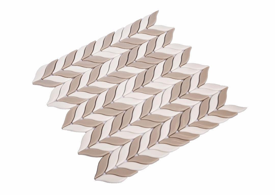 leaf mosaic tile