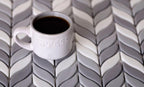 White And Grey Mixed Leaf Recycled Glass Mosaic Tile | Tile Club