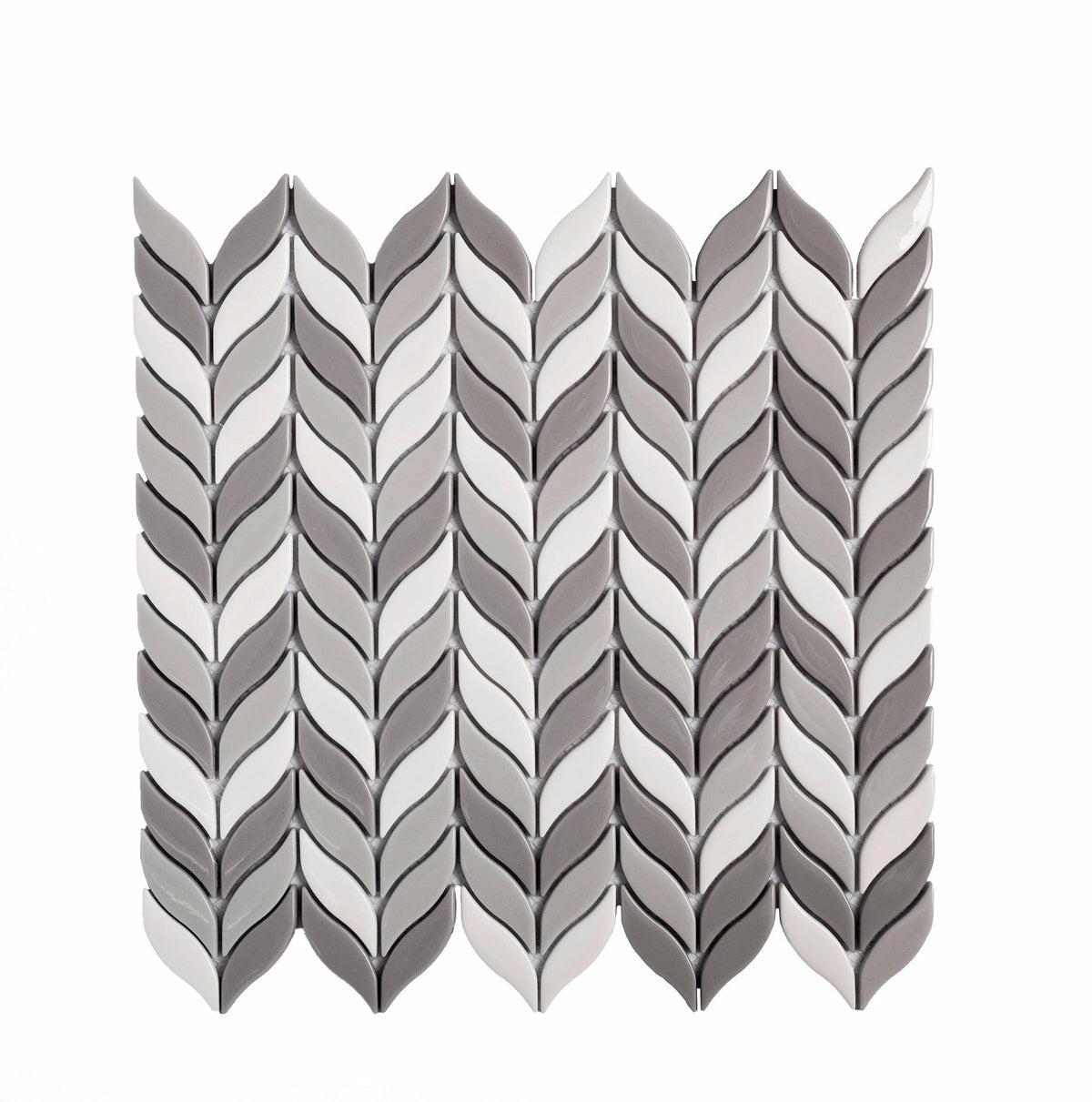 mix tile with a leaf pattern for kitchen