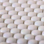 Iridescent White Penny Round Tile made of Recycled Glass