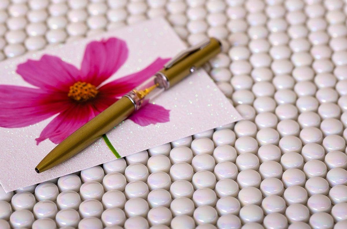 White Pearl Penny Recycled Glass Mosaic Tile | Tile Club