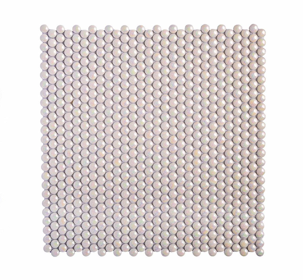 white penny round tile