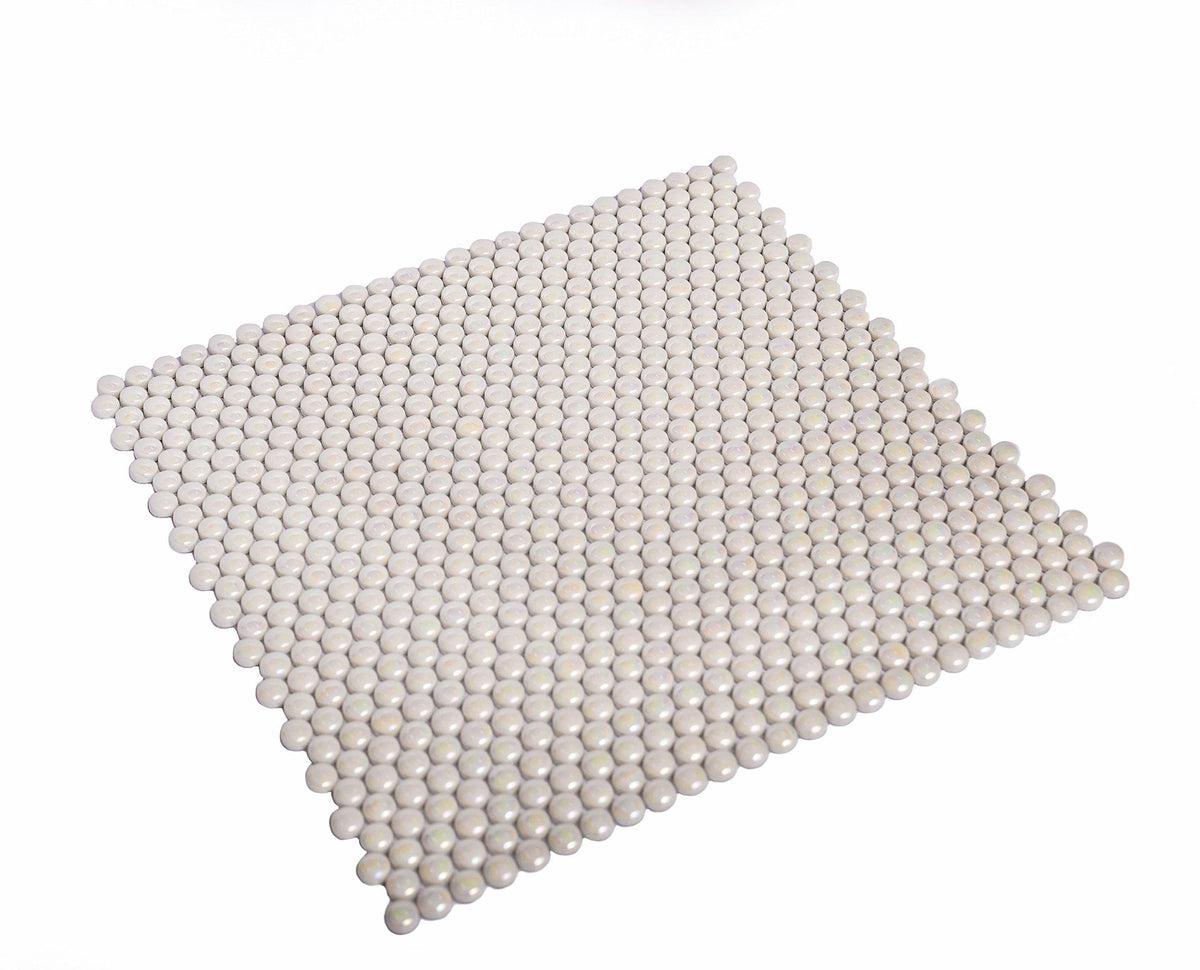 white penny round tile