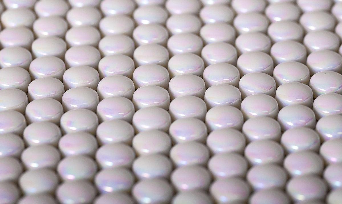 white penny round tile