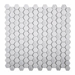 White Recycled Glass Hexagon Mosaic Tile Sample