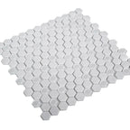 White Recycled Glass Hexagon Mosaic Tile | Tile Club