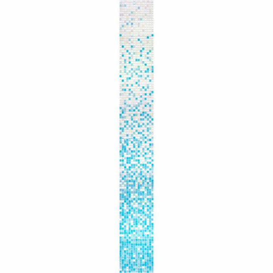 White and Ocean Blue Gradient Mixed Squares Glass Pool Tile