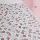 White and Pink Marble Hexagon Mosaic Tile | Tile Club