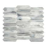 White Opal Picket Glass Mosaic Sample | Tile Club
