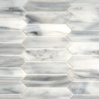 White Opal Picket Glass Mosaic | Tile Club