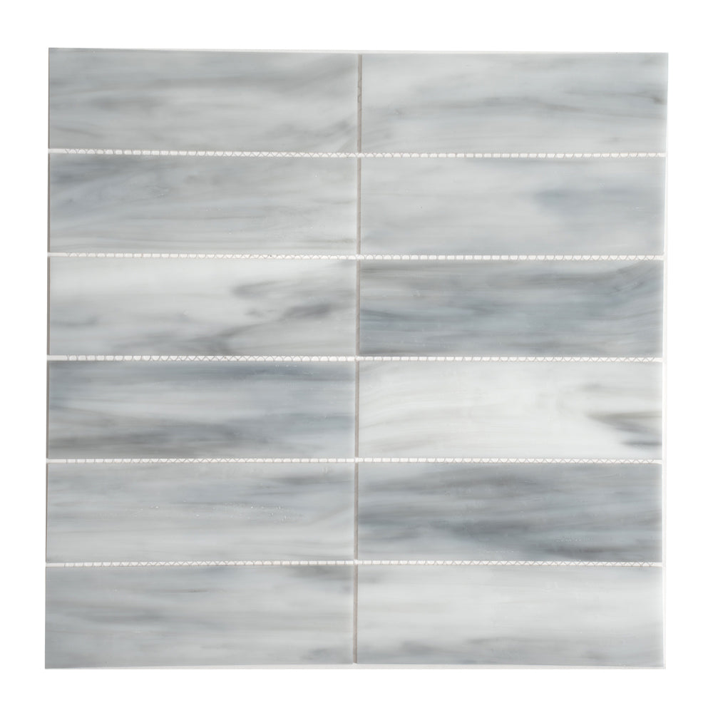 White Opal Rectangle Glass Mosaic Sample | Tile Club