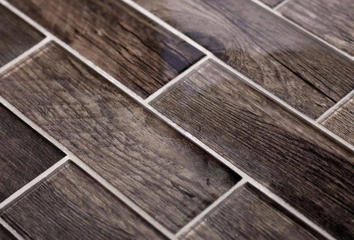 11.8" x 11.8" Wooden Glass Subway Mosaic Tile for bathroom for kitchen countertop