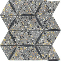 Black and Gray Terrazzo Geometric Mosaic Tile