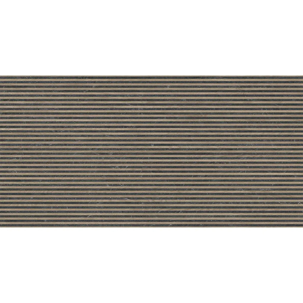 Japandi Contrast Black Slat Wall Tile | Tile Club