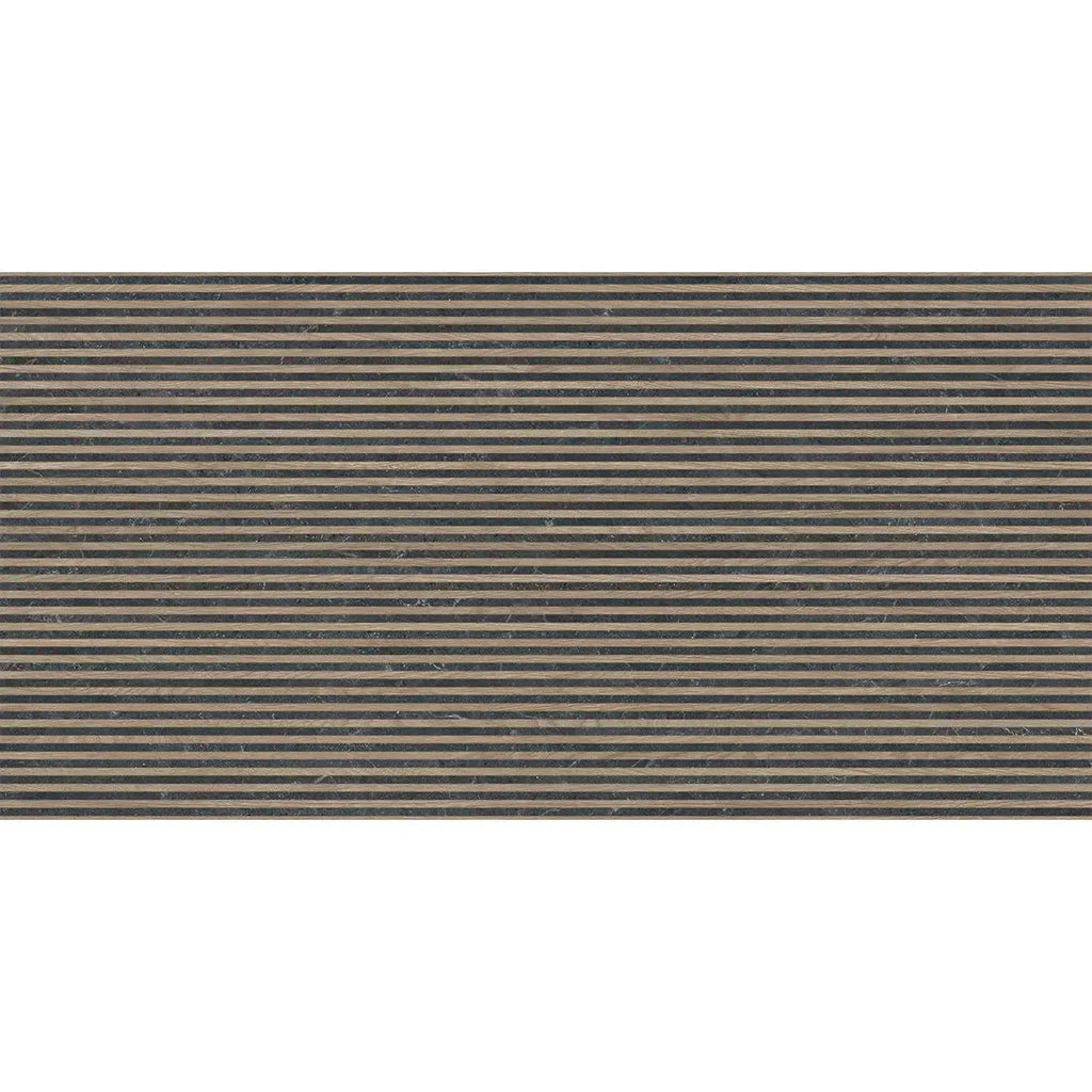 Japandi Contrast Black Slat Wall Tile | Tile Club
