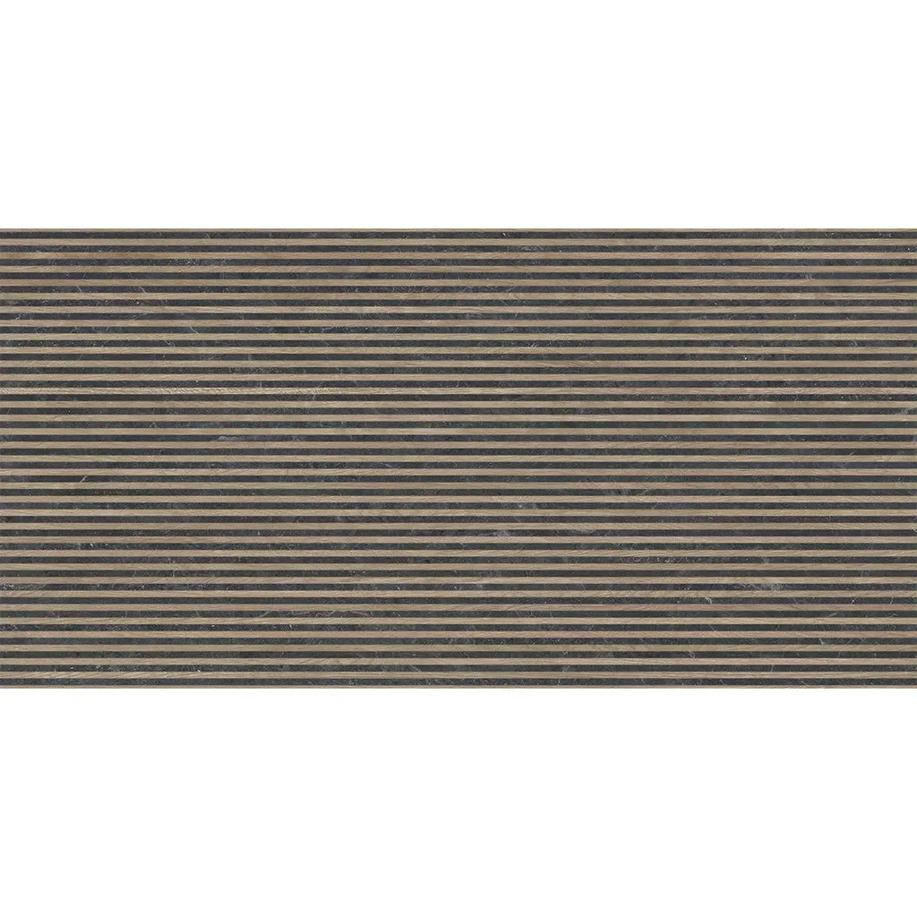 Japandi Contrast Black Slat Wall Tile | Tile Club