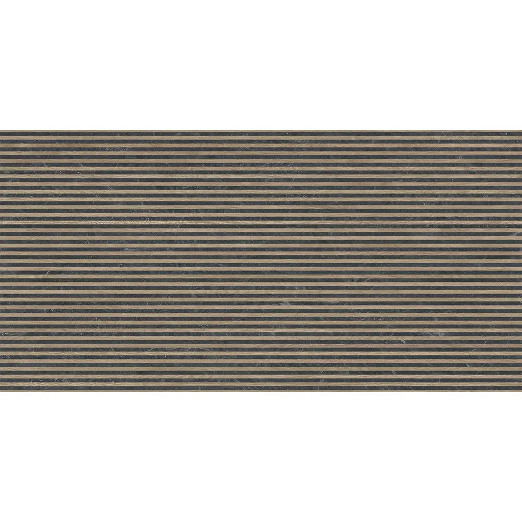 Japandi Contrast Black Slat Wall Tile | Tile Club
