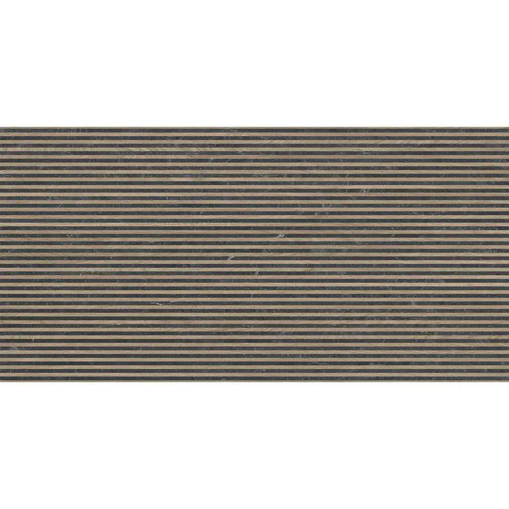 Japandi Contrast Black Slat Wall Tile | Tile Club