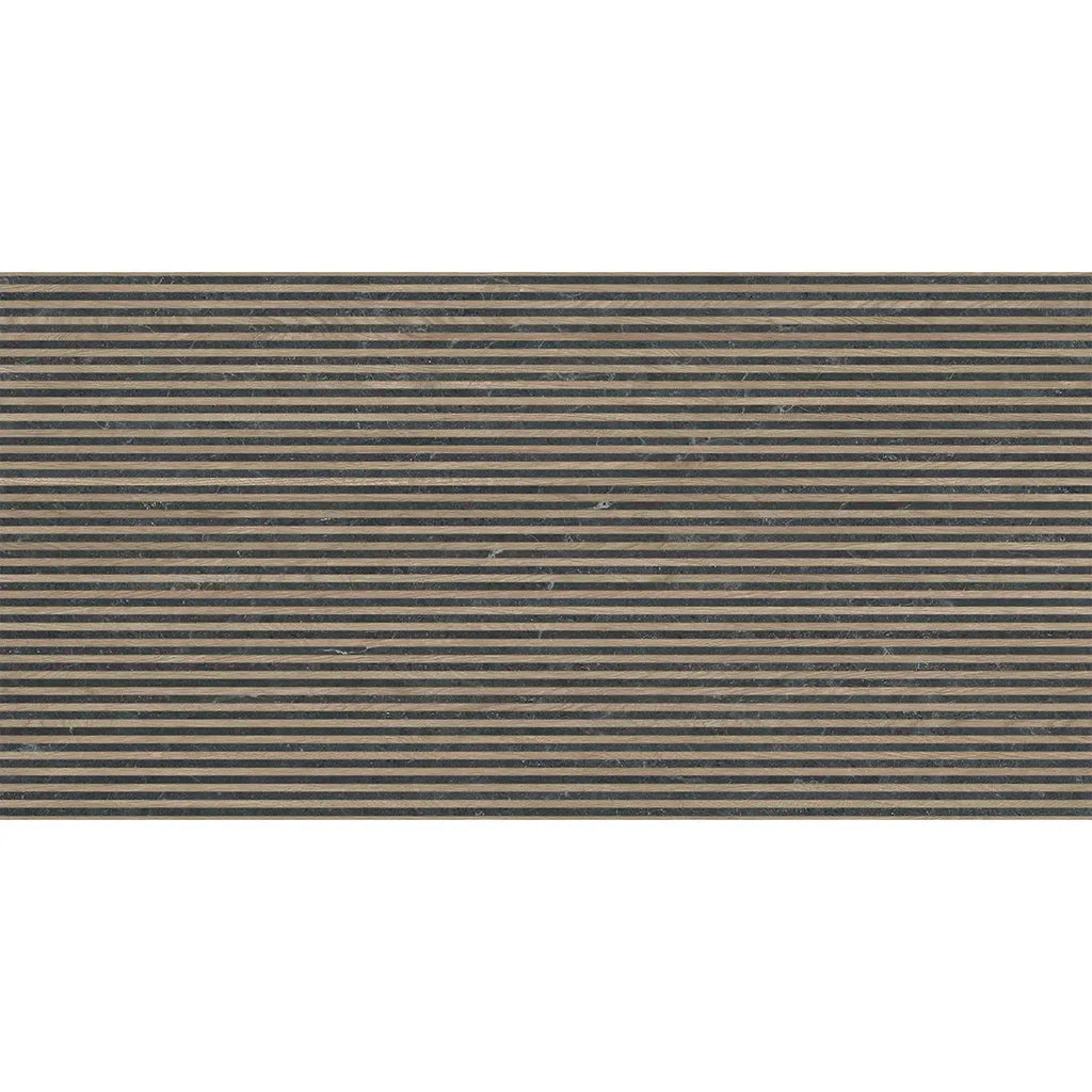 Japandi Contrast Black Slat Wall Tile | Tile Club