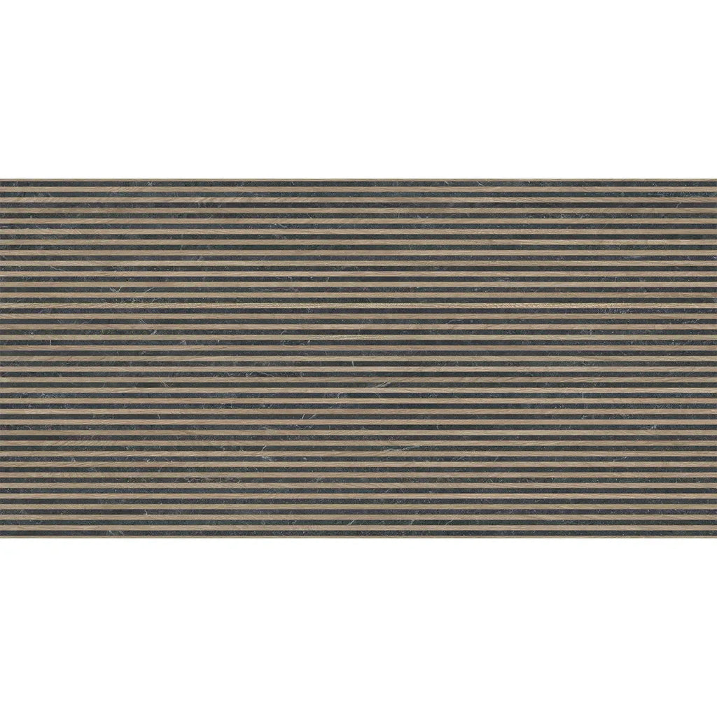Japandi Contrast Black Slat Wall Tile Sample