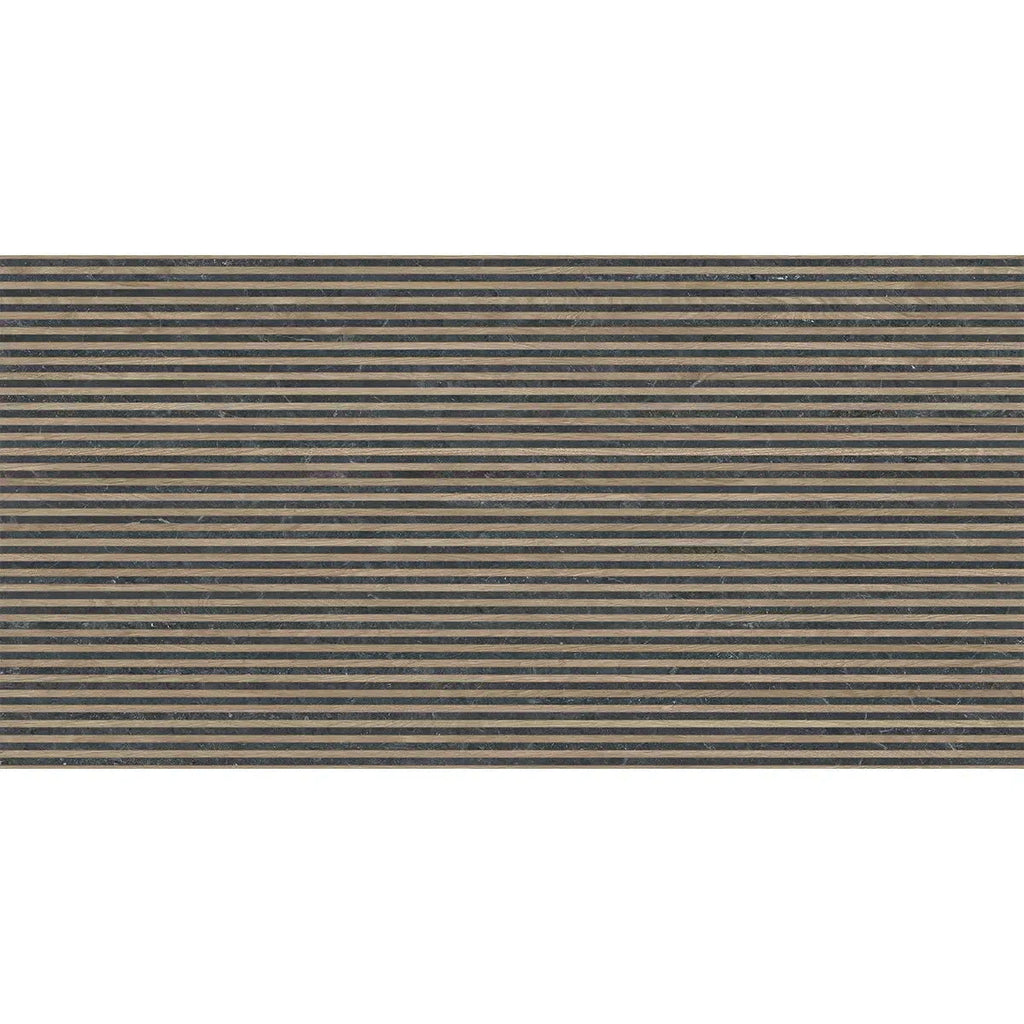 Japandi Contrast Black Slat Wall Tile | Tile Club