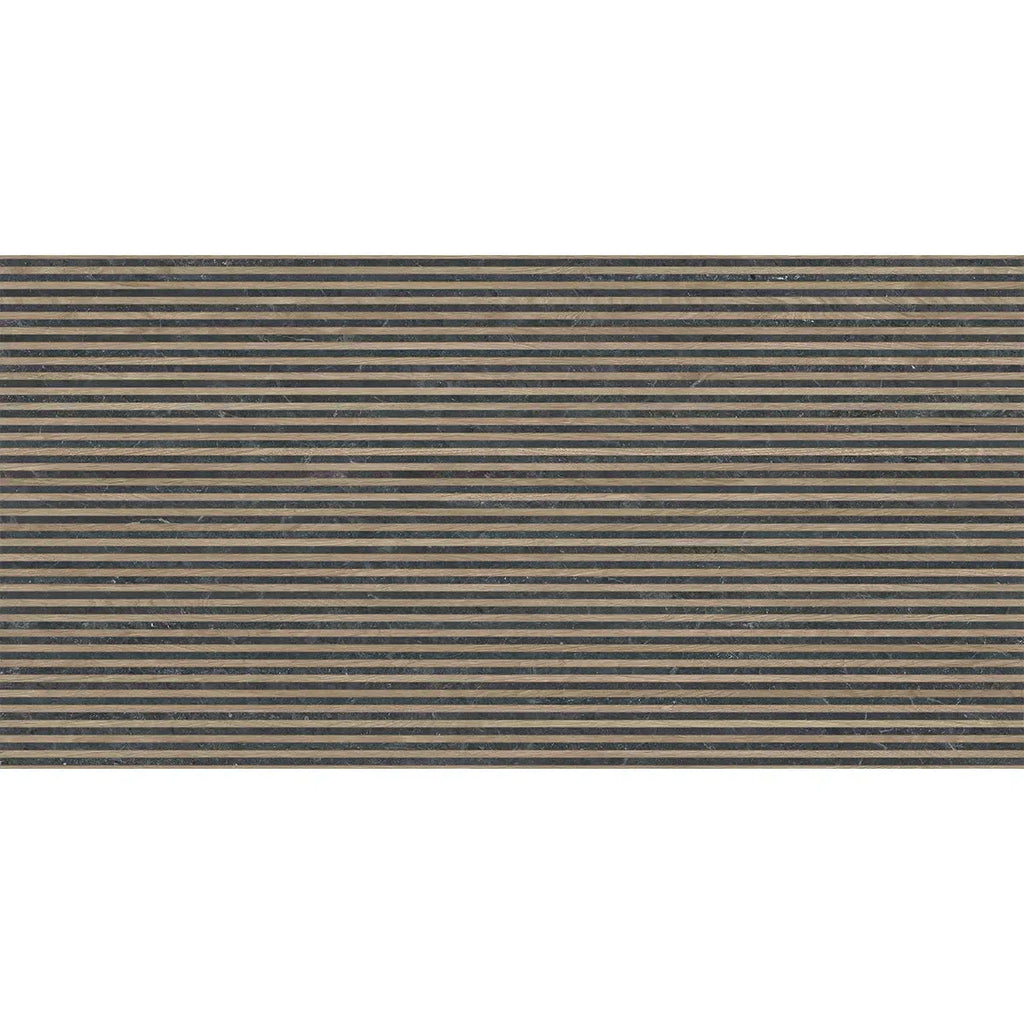 Japandi Contrast Black Slat Wall Tile | Tile Club