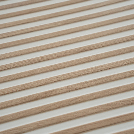 Japandi Contrast White Slat Wall Tile | Tile Club