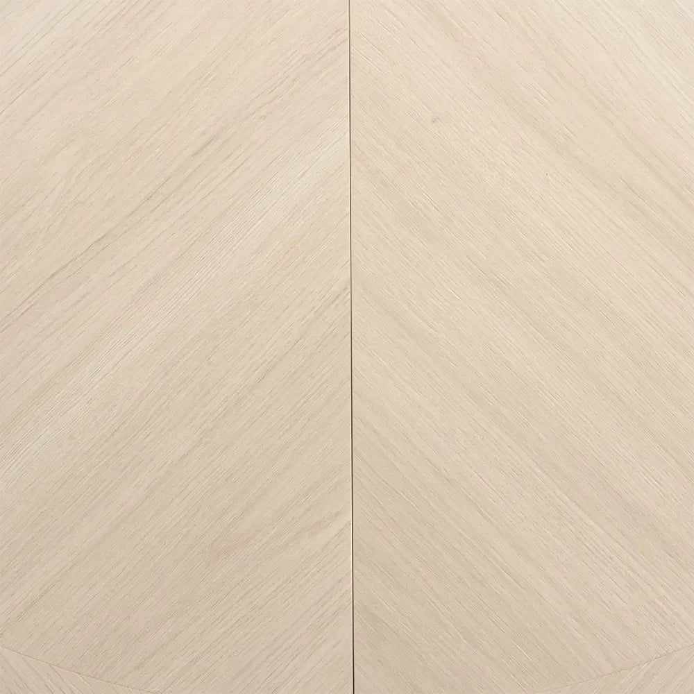 Japandi White Geometric Parquet Wood-Look Tile Flooring | Tile Club